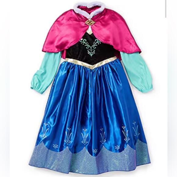 Disney Collection Frozen Anna Dress Up Costume Dress Cape Girl’s Size 11/12 - Picture 1 of 16